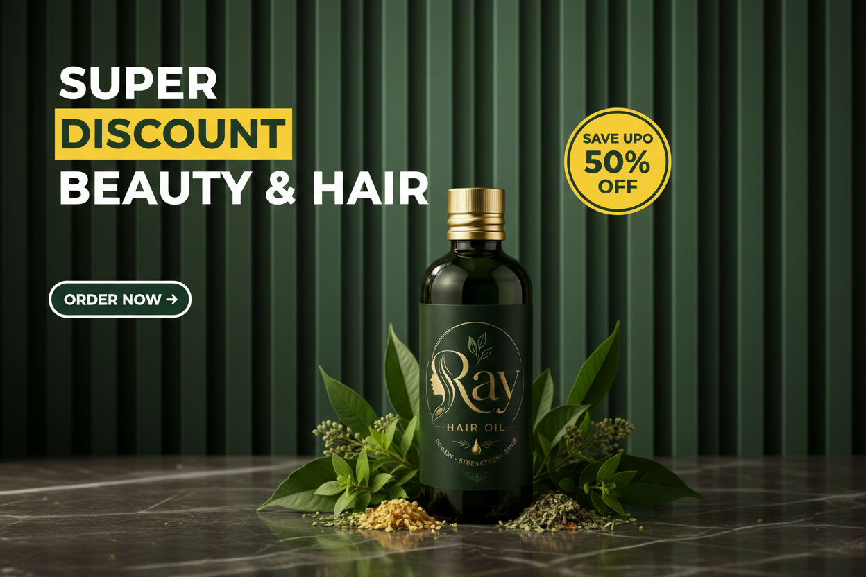 Ray Hair Oil Desktop Banner