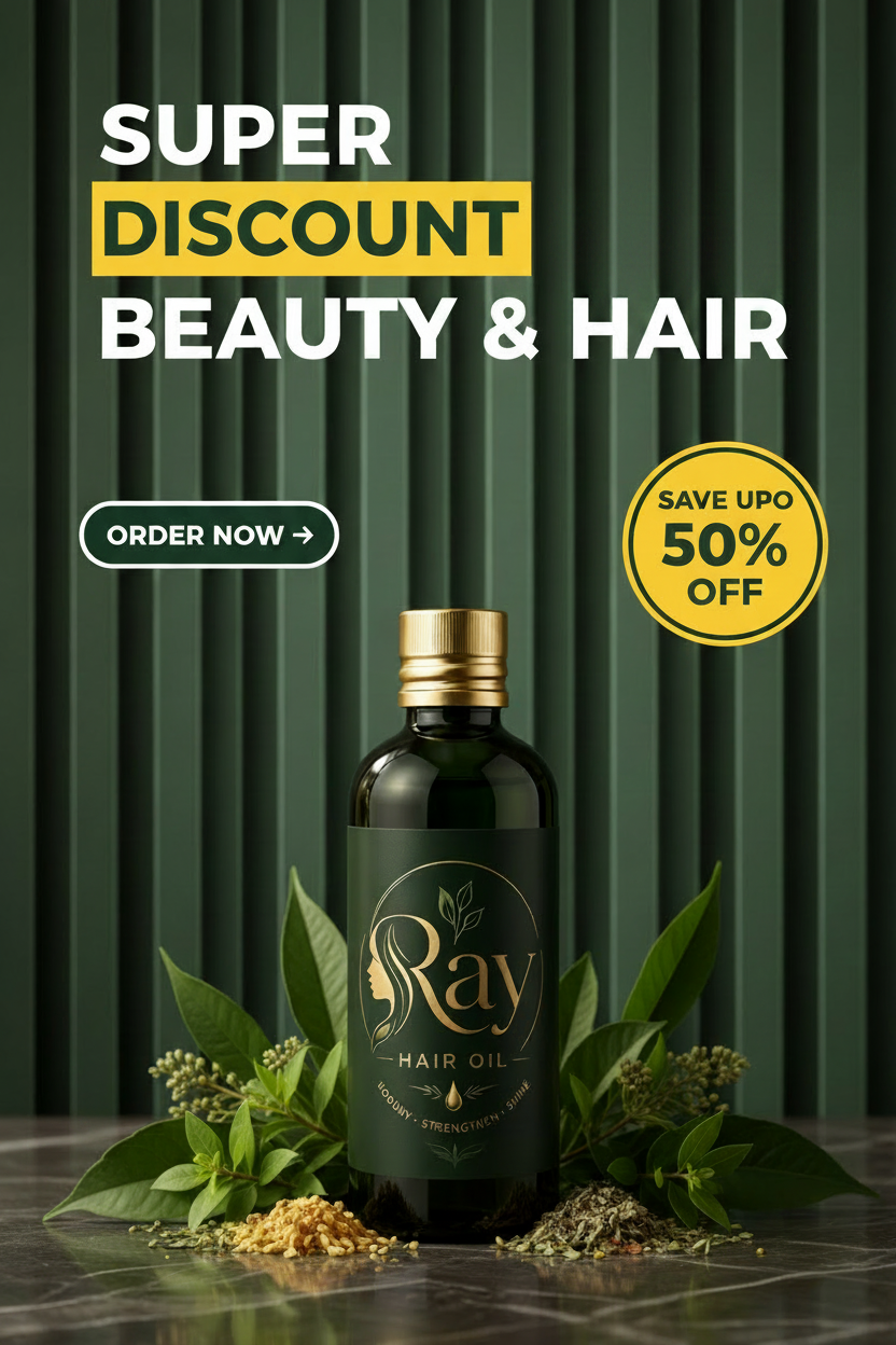 Ray Hair Oil Super Discount Banner